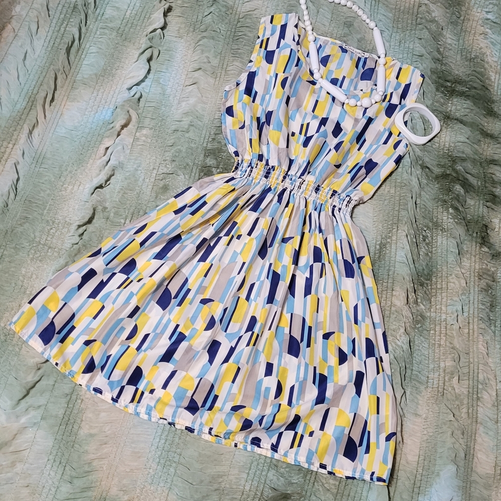 Flirty,  Fun, Bright Sleeveless Summer Dress